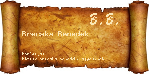 Brecska Benedek névjegykártya