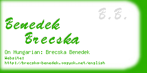 benedek brecska business card